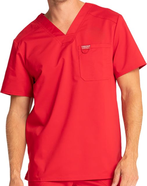 Mens Red Revolution Scrub Top - ONLINE ONLY