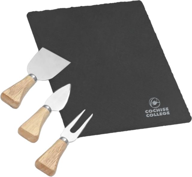 Cochise College 4 Piece Slate Cheese Serving Set Cochise College Stacked Engraved - ONLINE ONLY